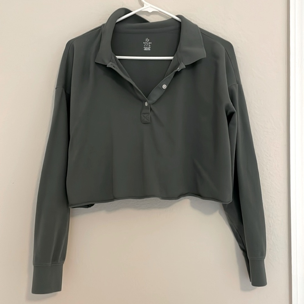 Soft Cropped Long Sleeve Polo